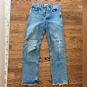 Agolde Knee Rip 90s straight leg jean sz 26